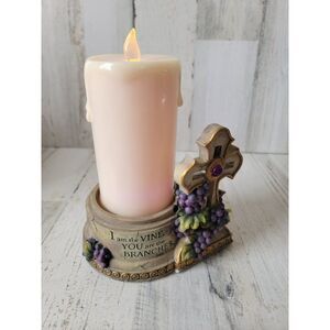 Bible candle cross light-up proverb religious home‎ decor